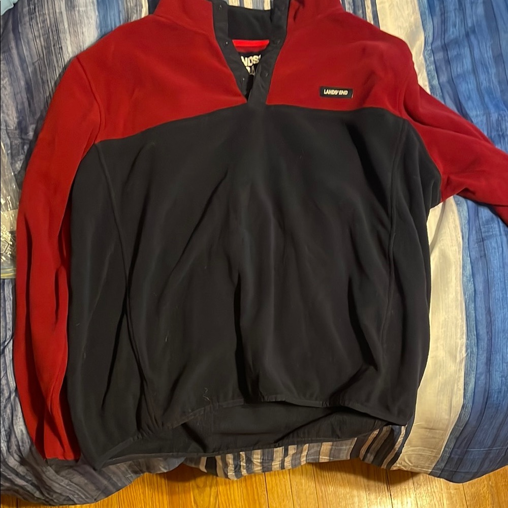 Lands' End Red and Black Windbreaker